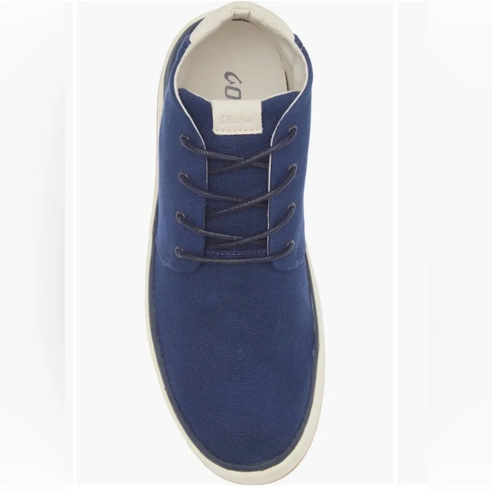 OluKai Papaku Men’s Navy Blue Canvas Chukka Boots Size 10.5 NEW